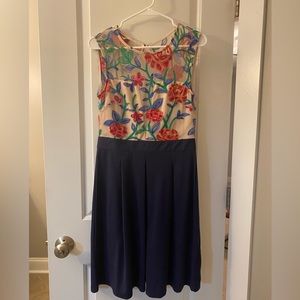 Sleeveless cocktail dress.